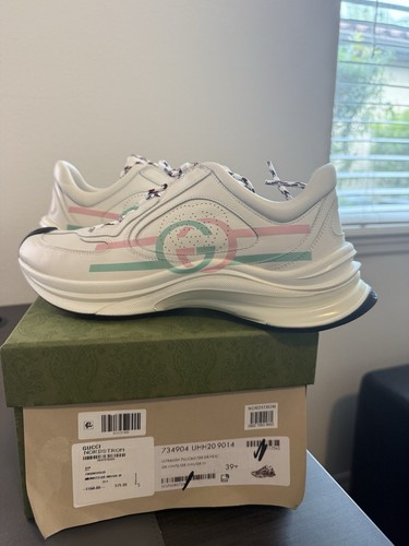 Gucci Run Interlocking GG Logo Ultralight Plutone Leather Sneakers Shoes $1,150 - Picture 6 of 18
