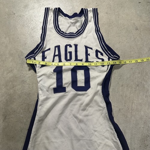 Vintage Russell Eagles #10 Adult 36 white blue Basketball Jersey USA Sewn - Picture 4 of 9