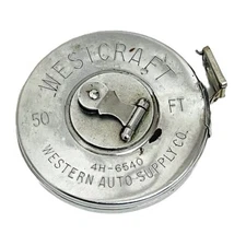Vintage Westcraft 50ft Tape Measure Western Auto Supply Company 4H-6540