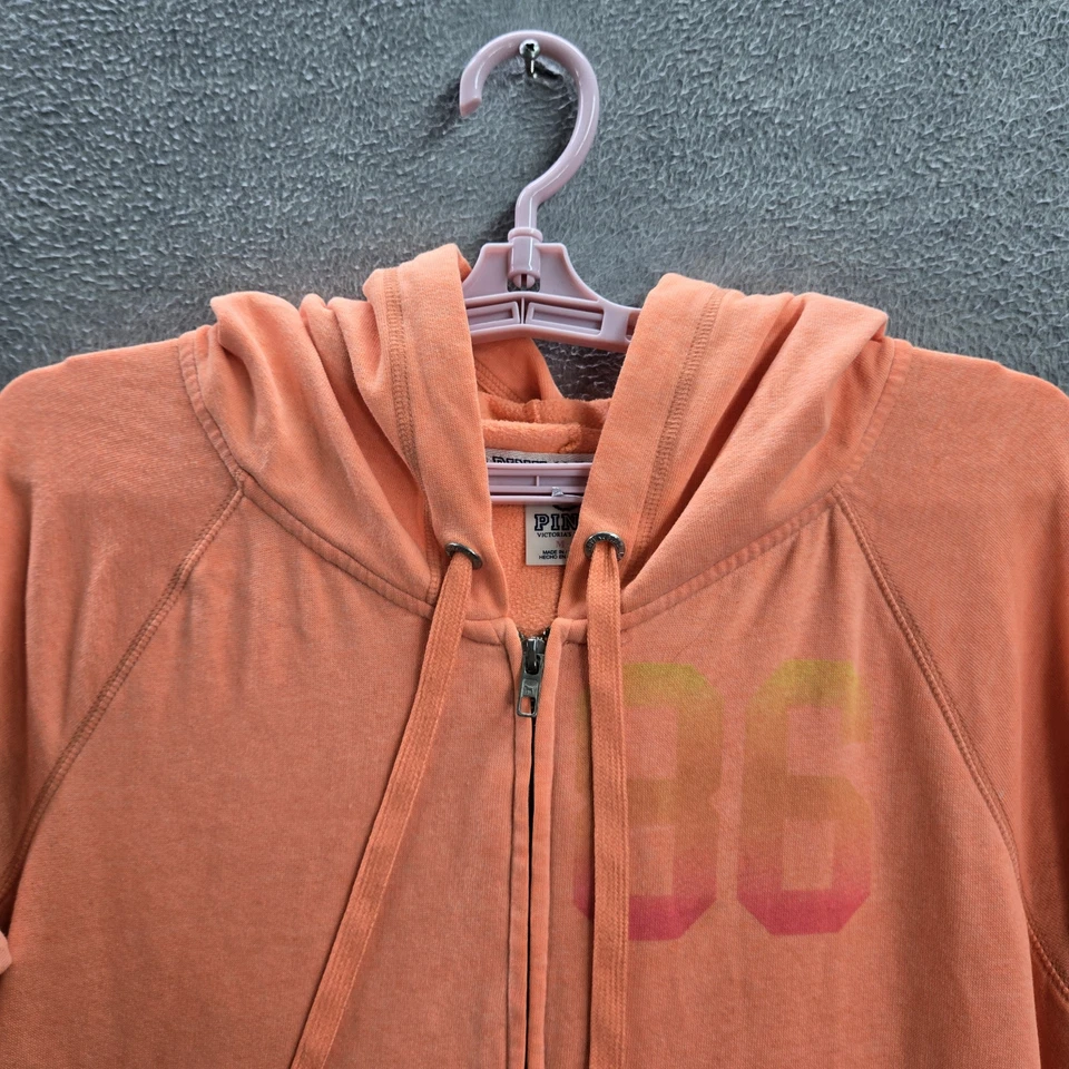 РОЗОВЫЙ женщин толстовка с капюшоном M оранжевый любовь розовый длинным рукавом хлопок полиэстер - Изображение 4 из 4