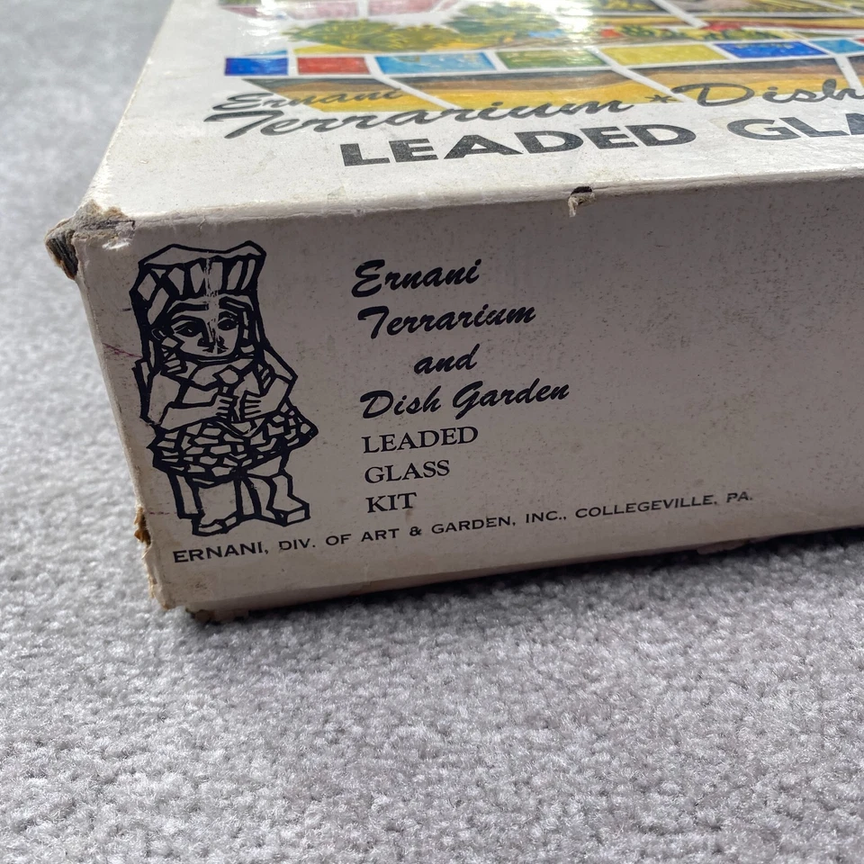 Ernani Terrarium Dish Diy Craft Leaded Glass Kit Lighted Garden Size 10"X18" - Image 2 of 4