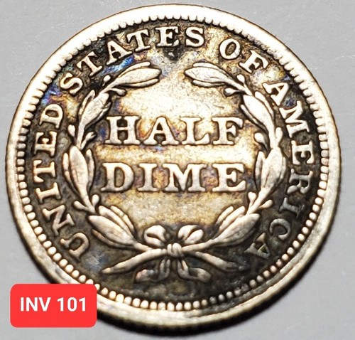 1854 Philadelphia Mint Liberty Seated Half Dime Full Liberty INV101 - Picture 2 of 2