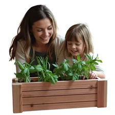 Custom Handmade Cedar Wood Small Herb Planter Box Indoor Kitchen Window Pot 24"