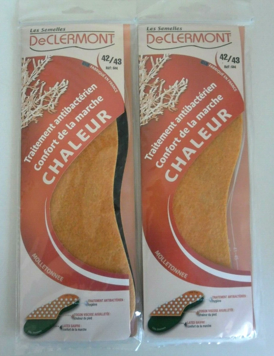 DeCLERMONT Molletonne Antibacterial Comfort Walk Heat Sole FRANCE 42 43