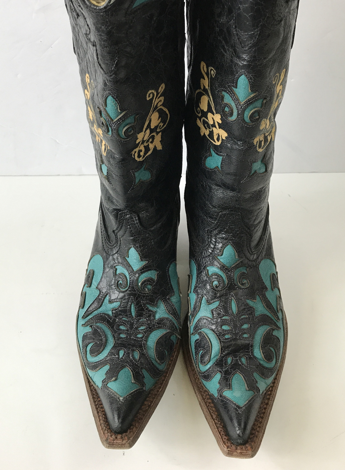 CORRAL Cowboy Boots 7 M Womens CUTOUTS Leather Snip T… Gem