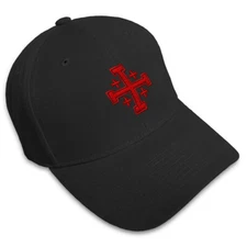 Baseball Cap Jerusalem Cross B Embroidery Dad Hats for Men & Women 1 Size