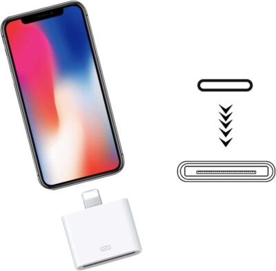 30 Pin Female To Pin Male Converter Adapter For Old To New iOS Device No  Audio