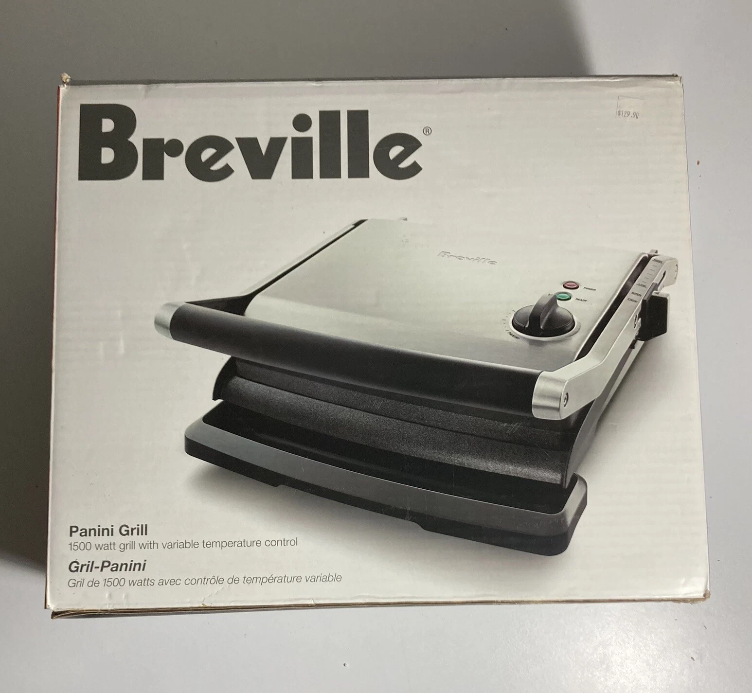 BREVILLE “Panini Press Grill” Model BGR200XL w/Original Box & Manual Gently Used