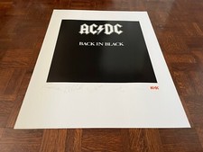 ACDC  Back In Black Licensed Plate Signed Ltd Ed Lithograph 2256/2500