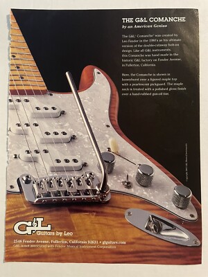 G&L Guitars by Leo Magazine Print Ad Comanche Leon Fender Handmade Guitar