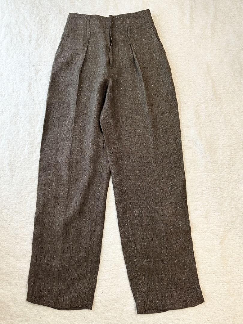 Brunello Cucinelli Women's Pants Herringbone Linen Size 38 ITALY
