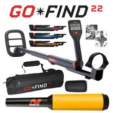 Minelab GO-FIND 22 Metal Detector with PRO-FIND 15 Pinpointer  Black Carry Bag