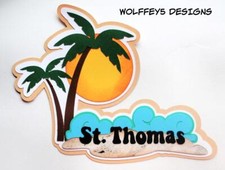 CRAFTECAFE st. THOMAS TITLE KID premade paper piecing scrapbook DIECUT piece 3d