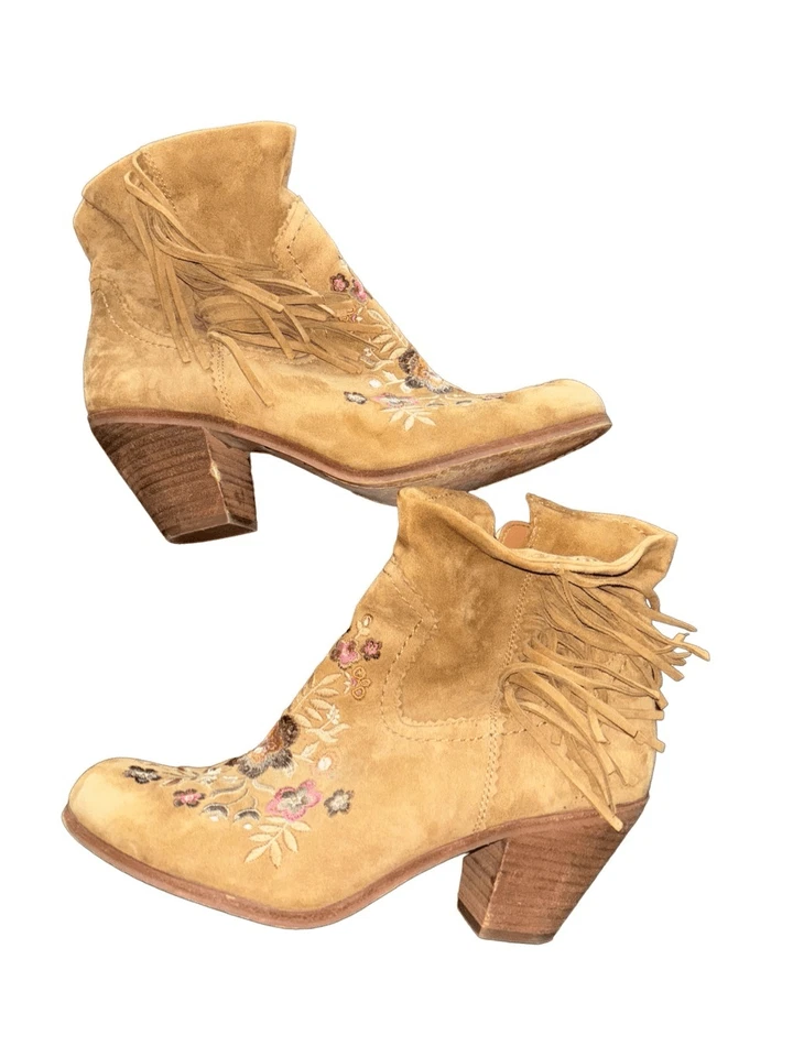 Botines Sam Edelman Letti Cuero Borla Floral Bordado Talla 10 M Festival Foto 2 de 4