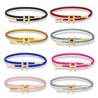 H-förmige Schnalle Feinstahl Drahtseil Armband Hartgold Schmuck Armband