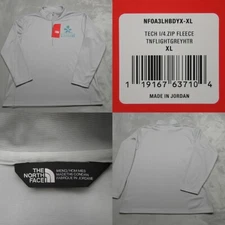 The North Face Sweatshirt Mens XL Gray Tech Fleece 1/4 Zip Pullover Logo NWD