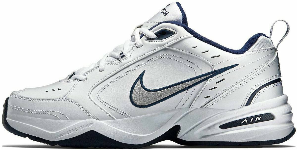 Nike Air Monarch IV (4E) White/Metallic Silver/Navy 416355