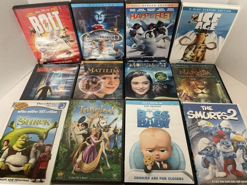 Lot Of 12 Family Night DVD Movies Rated PG -Molly Moon Smurfs 2 Matilda Shrek ++