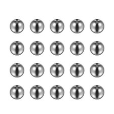 20pcs Beads 10mm Stainless Steel 2mm Hole Dia Bead for DIY Crafts Silver Tone