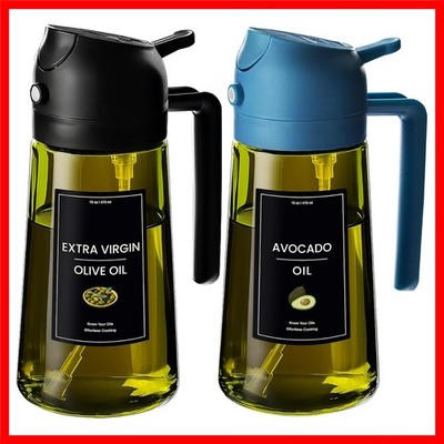 16oz/470ml Olive Oil Dispenser for Kitchen with Stickers - 2 in 1 Olive Oil S...