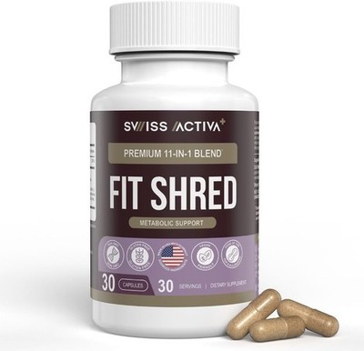 Swiss Activa+ Fit Shred | 11-in-1 Weight Management Herbal Supplement - 30ct.