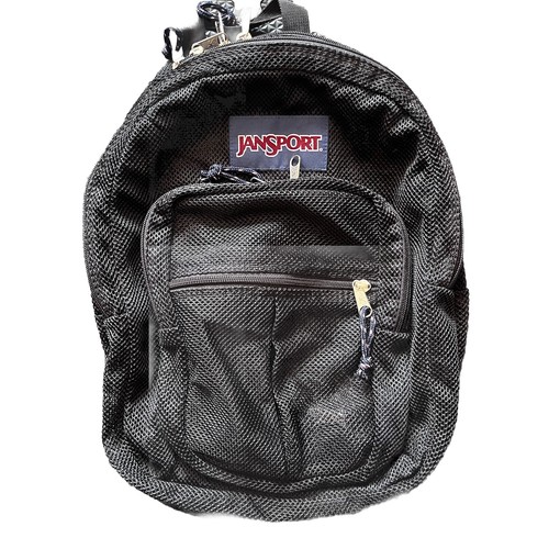 NWOT Black Mesh Jansport Backpack W/Small Matching Accessory Pouch