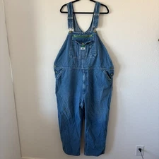 LIBERTY Men's Denim Bib Carpenter Overalls Blue Mens Size 48x28 Straight Leg