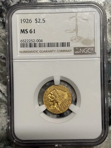 Photo of a 1926-P Indian Quarter Eagle from an eBay listing that sold on Jul 23, 2026