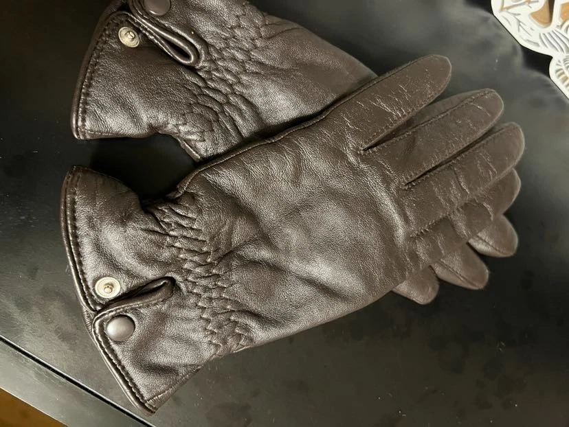 Genuine Brown Leather Women Gloves Size S/M