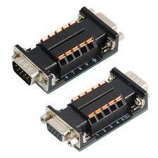 2 Pcs DB9 Male to Female Spring Terminal Breakout Board D-SUB Serial RS232
