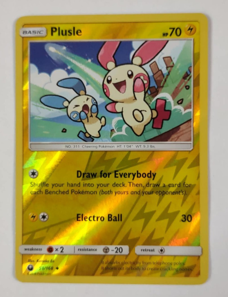Plusle 53/168 Reverse Holo Celestial Storm Pokemon Card LP