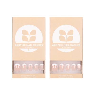 x2 Red Aspen - Nail Dashes Press-On Nails (Reliable Rozlyn, Short Squoval)