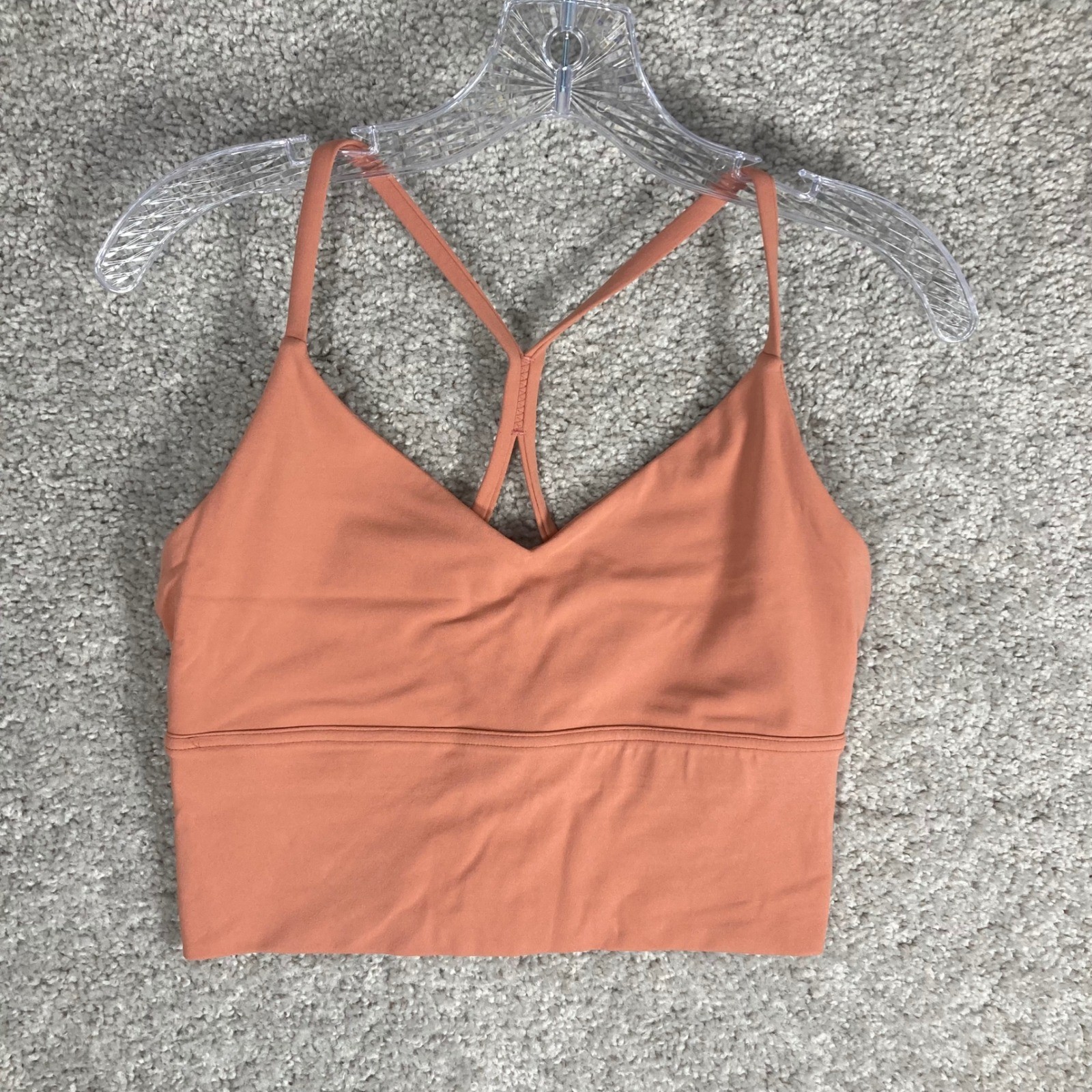 Athletic Works Peach Sports Bra Crop Top Racerback Yoga Workout Women S