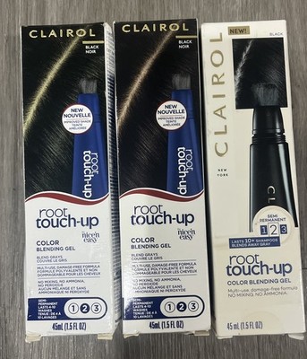 Clairol Root Touch Up Hair Color Blending Gel Semi-Permanent Black  1.5oz 3 pack