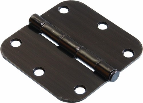 Hillman 852591 5/8" Round Corner Door Hinge Pewter (3-1/2")