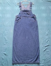 Vintage 90s Jordache Denim Overall Dress Womens 14 Maxi Jumper Pinafore