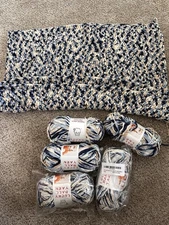 Unfinished Handmade Afgan W Yarn You Finish Approx 54”x17.5”Crafters Crochet