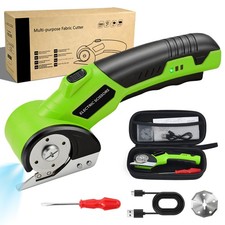 Cordless Electric Scissors, 4.2V Rechargeable Cardboard Cutter Small, Green