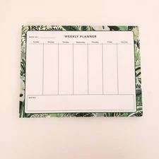 Weekly Planner Sheets For Notes Plant Leaf Border 10 x 7.5