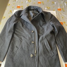 Ralph Lauren Men  s Charcoal Wool Blend Overcoat Zip  Button Front Coat Size M
