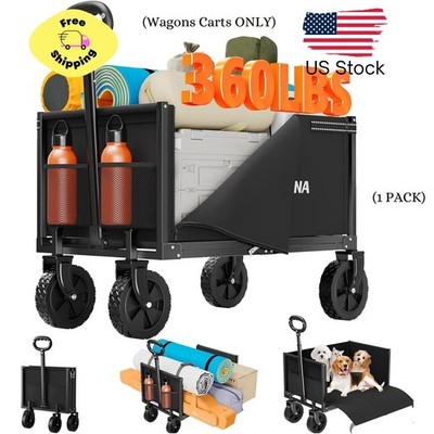 3 in 1 Wagons Carts Foldable, 360LBS Lightweight Wagon with All Terrain Wheels