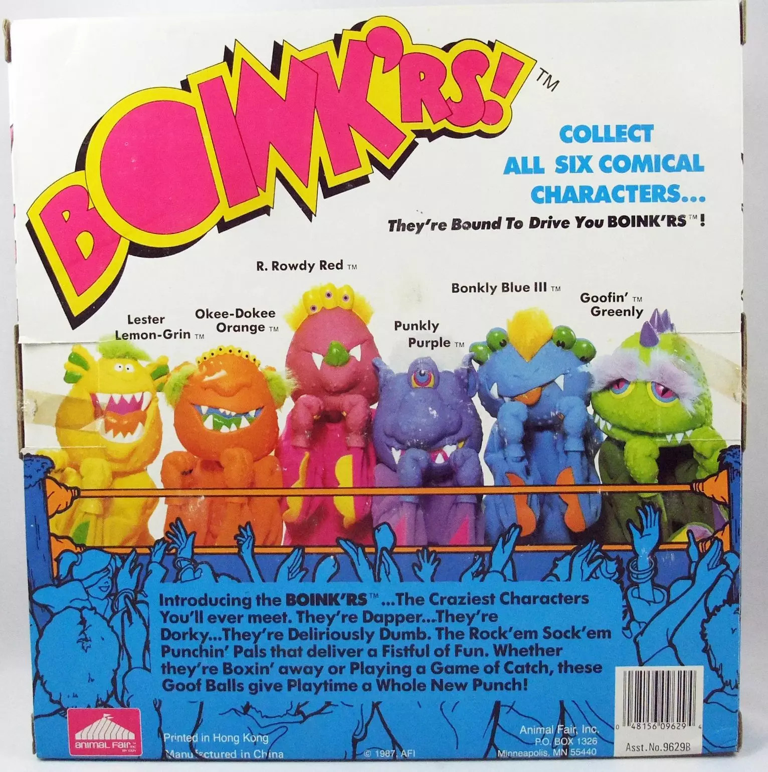 Marionnette monstre boxeur Boink'rs Bonkly Blue III jouet vintage bleu - 2