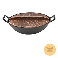Ikenaga Nanbu Tekki Cast Iron Wok 33cm with Wood Lid Japan
