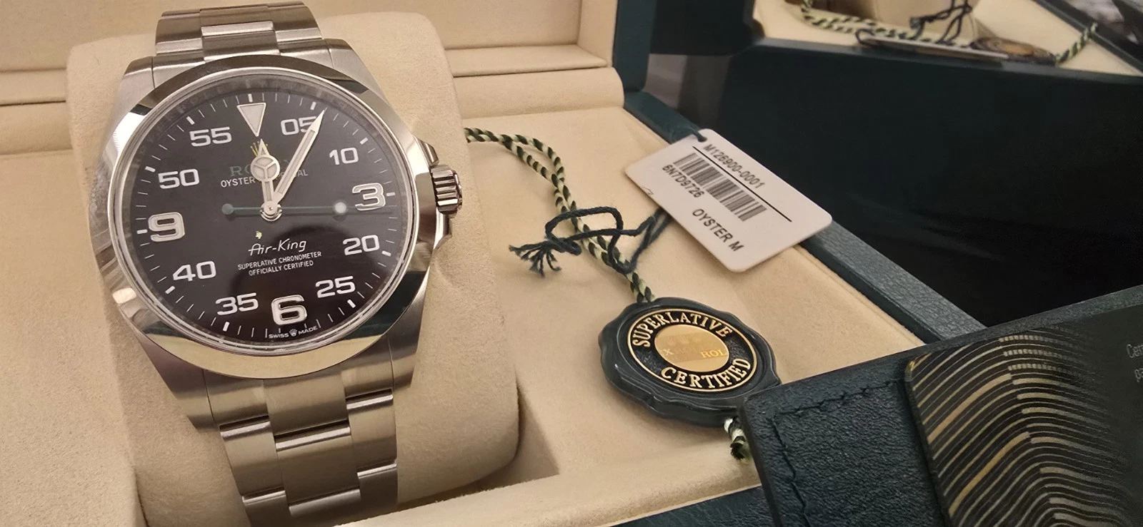 Rolex Air-King 126900 Silver Oyster Bracelet with Silver Bezel
