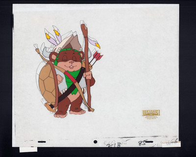 1980s Star Wars: Ewoks Production Animation Cel + Pencils W6 - Wicket W. Warrick