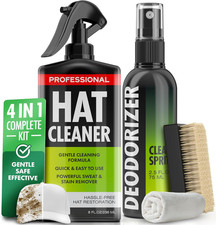 4-in-1 Professional Hat Cleaning Kit - Removes Dirt and Stains, Gentle Cleaner f