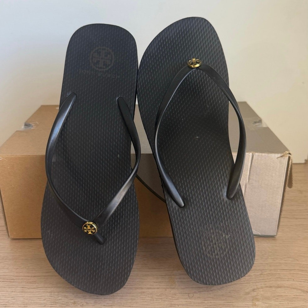 PANTOFOLA D’ORO Tory Burch sandali ciabatte donna plateau nero oro W 9 5
