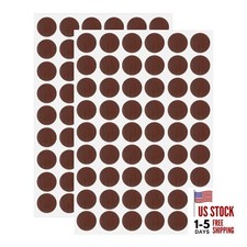 2 Sheets Screw Hole Covers Stickers 21mm 54 in 1 Self Adhesive Dark Brown