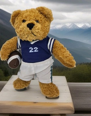Stuffed Brown Bear Football Player 22 Plush Animal Calplush