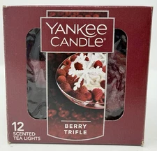 Yankee Candle BERRY TRIFLE Scented Tea Light Candles- Open Box 9 Tea Lights
